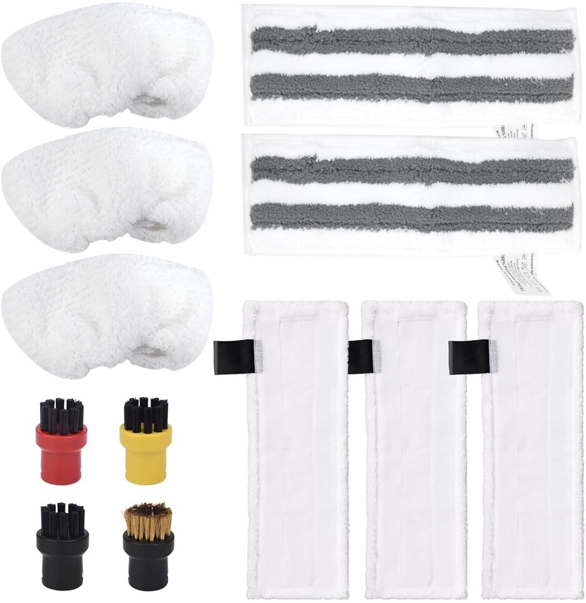 Omgoods - Set van 12 Microvezeldoeken voor Stoomreiniger met Extra Accessoires