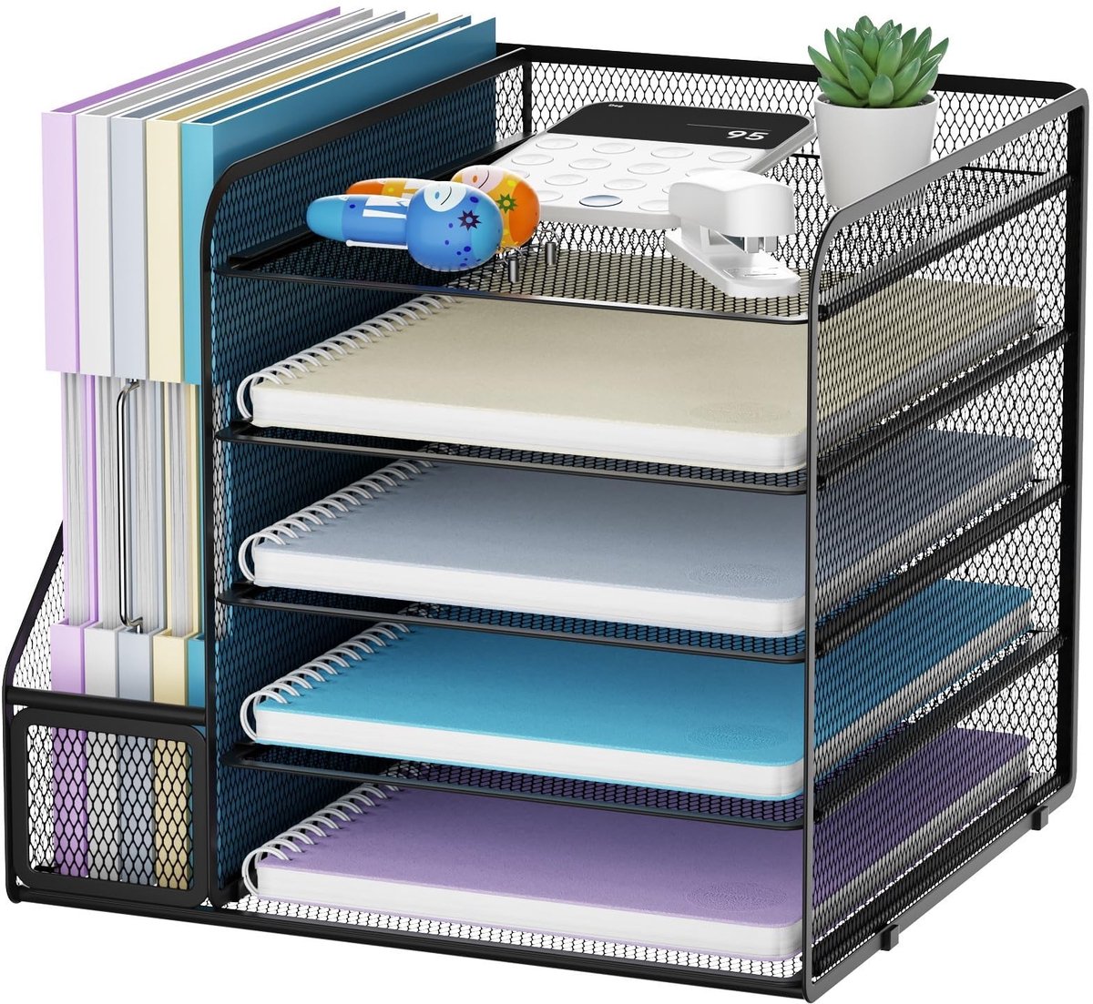 Omgoods - Bureau Organizer met 5 Laden en Tijdschriftenhouder