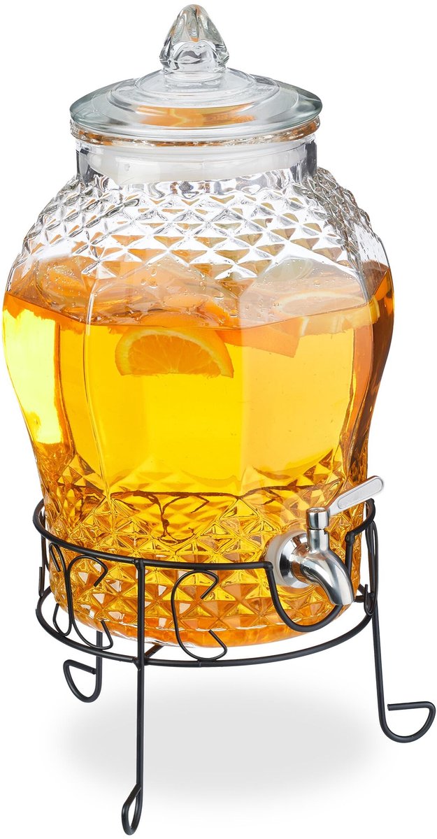 Omgoods - Glazen Drankdispenser met Standaard en Kraan 8 Liter