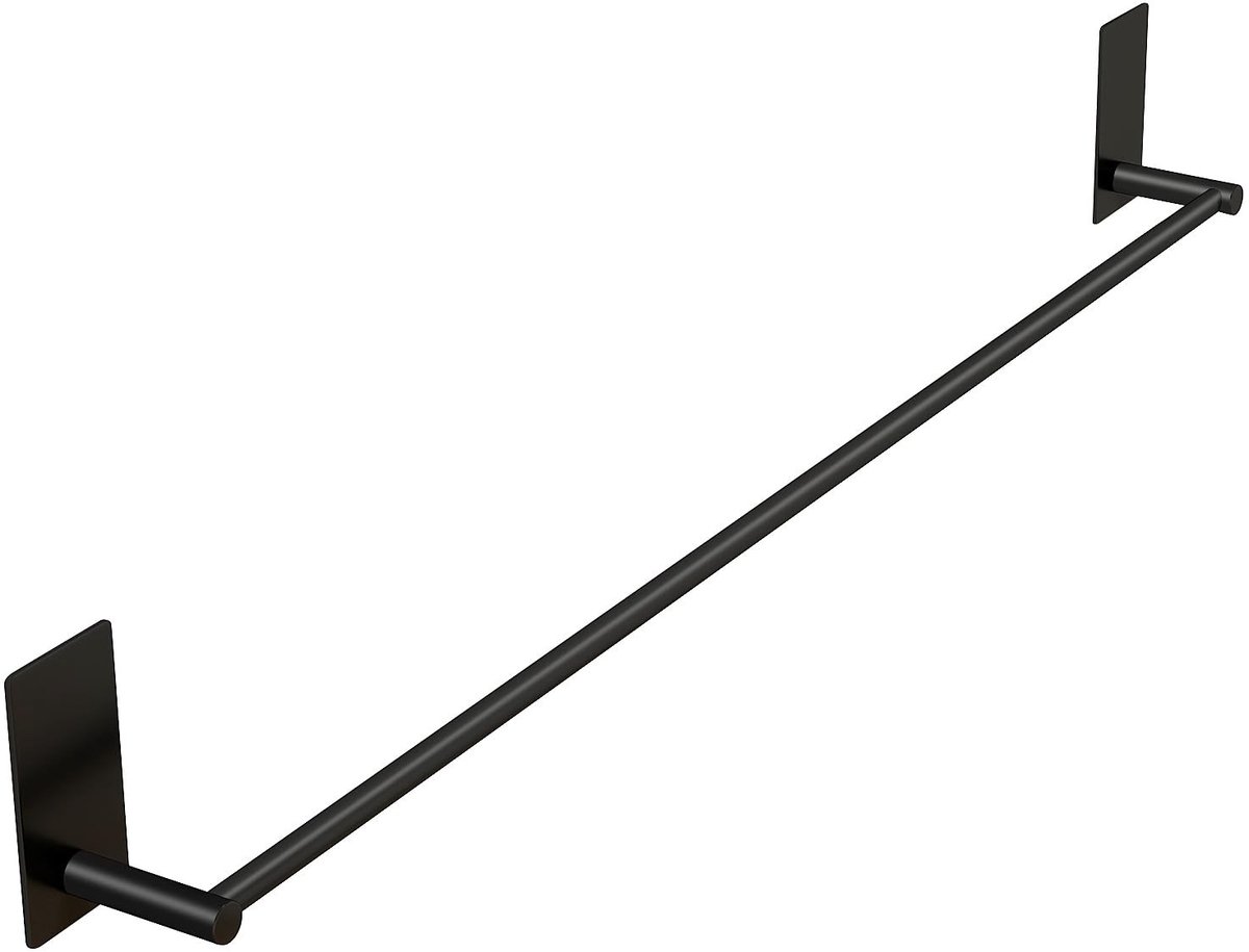 Omgoods - Zelfklevende Handdoekhouder Zwart Mat 75 cm - Roestvrij Staal SUS304