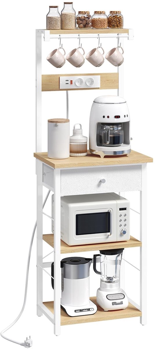 Omgoods - Multifunctionele Bakkerij Rek met Stopcontacten