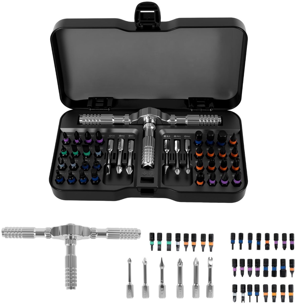 Omgoods - 40-in-1 Precisieschroevendraaier Set met Afneembare T-Greep