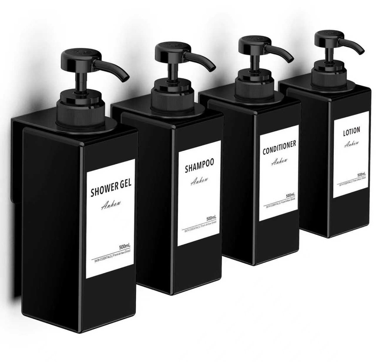 Omgoods - Set van 4 Wandzeepdispensers voor Badkamer en Keuken