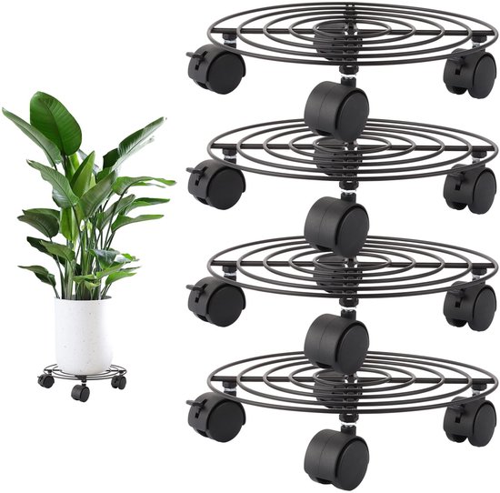 Omgoods - Set van 4 Weerbestendige Plantrollers met Wielen