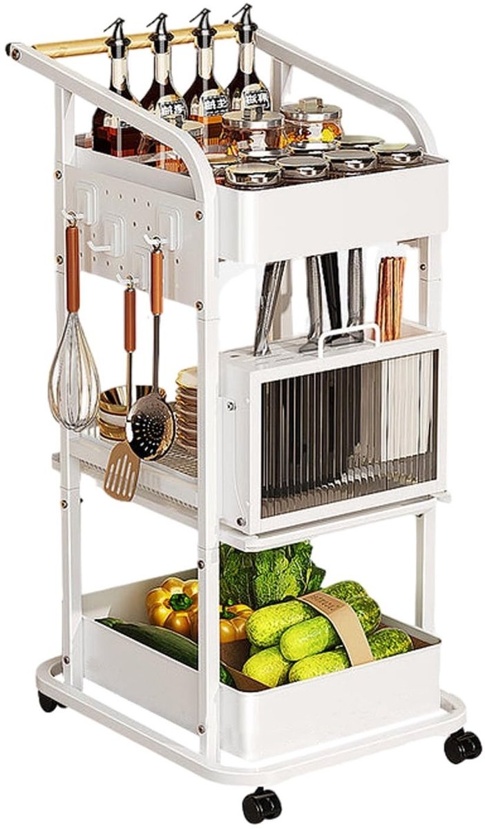 Omgoods - Multifunctionele Keukenrek met Wielen