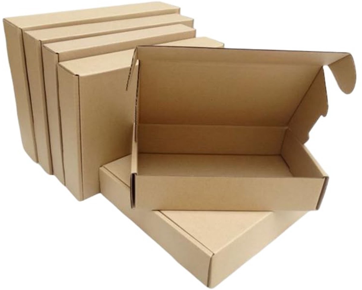 Omgoods - Set van 25 Kleine Verzenddozen van Golfkarton (23 x 16 x 5 cm)