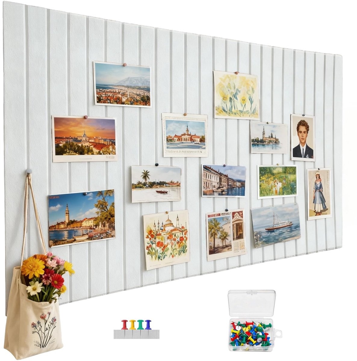 Omgoods - Vilt Memo Bord 60 x 40 cm - Decoratieve Fotobord voor Thuis en Kantoor