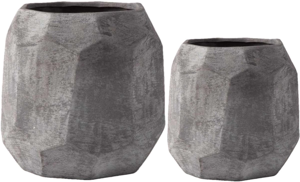 Omgoods - Geometrische Keramische Plantenpot Set - Modern en Stijlvol