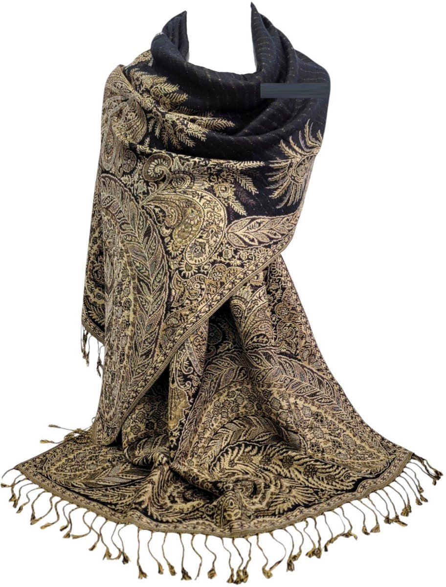 Omgoods - Pashmina Sjaal met Bloemenmotief, Zacht en Stijlvol