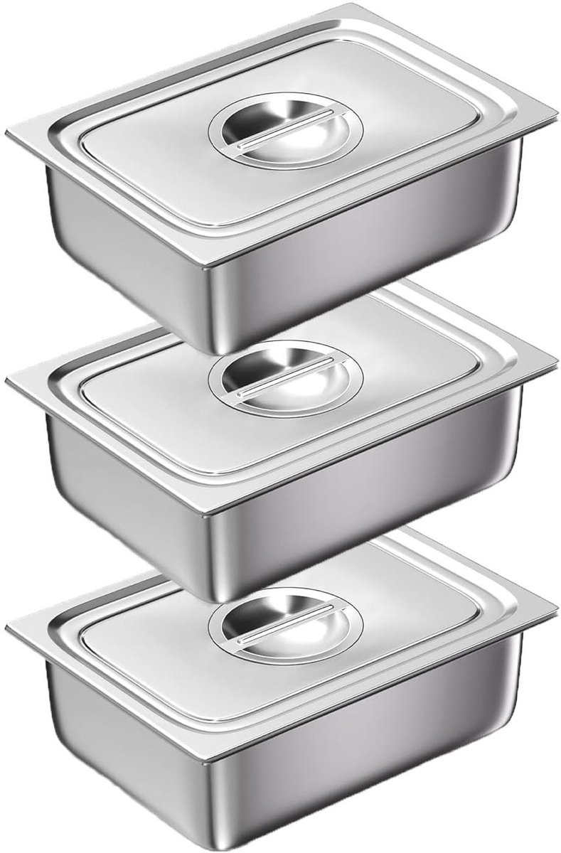 Omgoods - 3-delige GN 1/2 Paneerset voor Eenvoudig Koken en Marineren