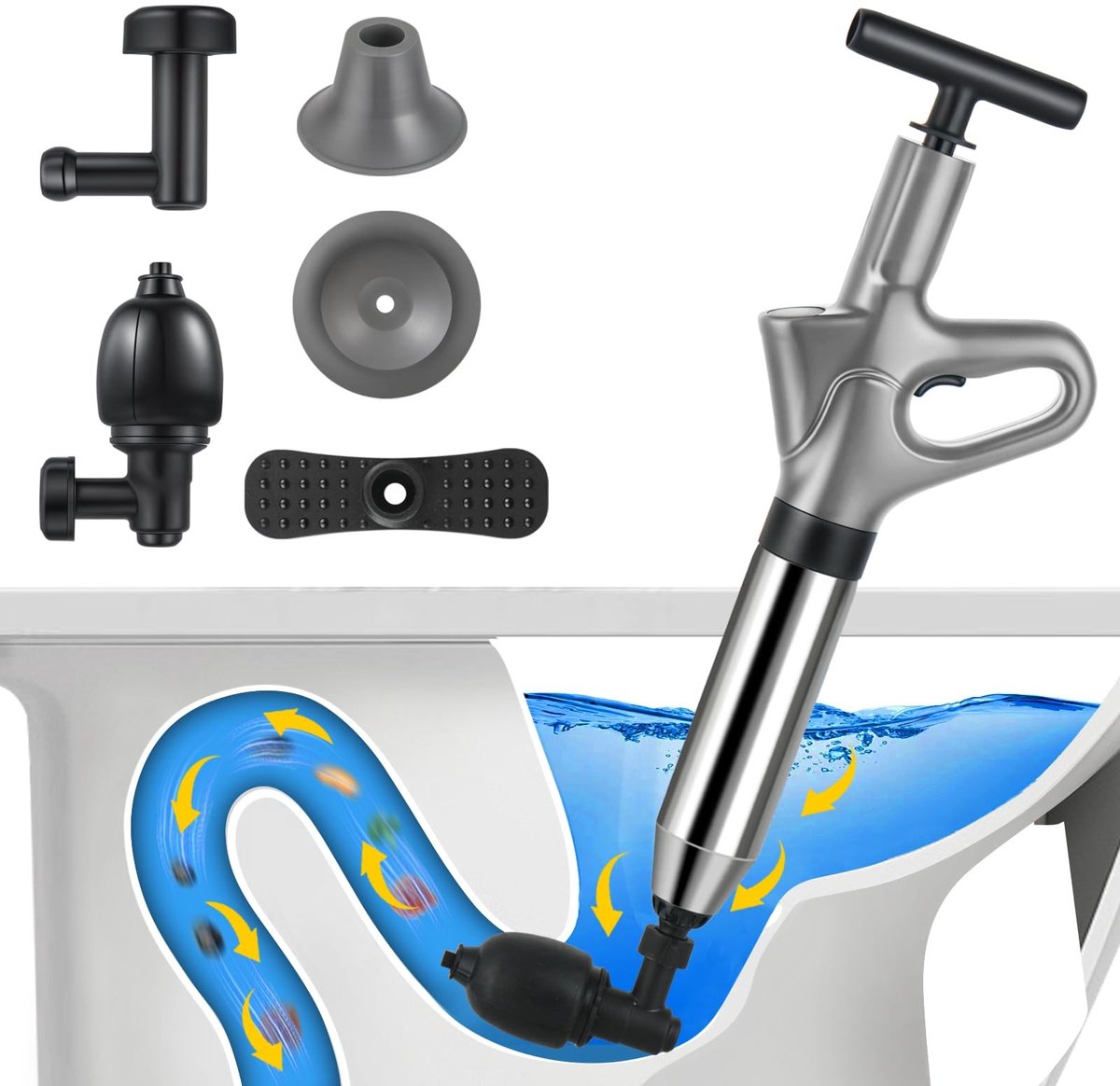Omgoods - Afvoer Ontstopper met Suction Cup en Barometer