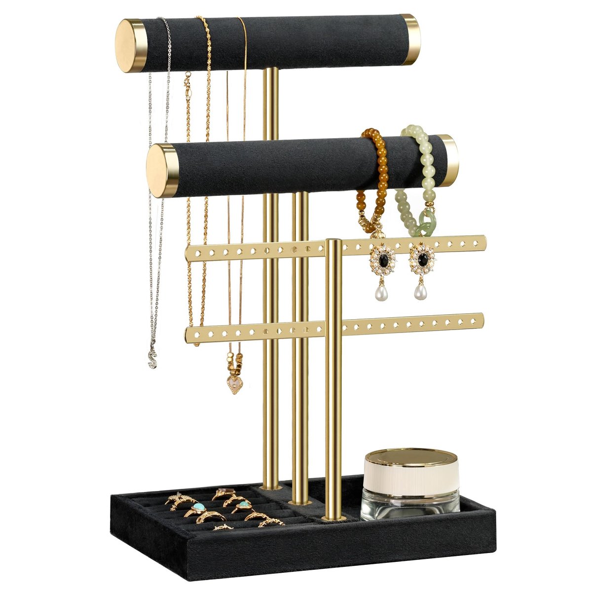 Omgoods - Sieraadorganizer met 3 Niveaus en Verwijderbare T-Bridge