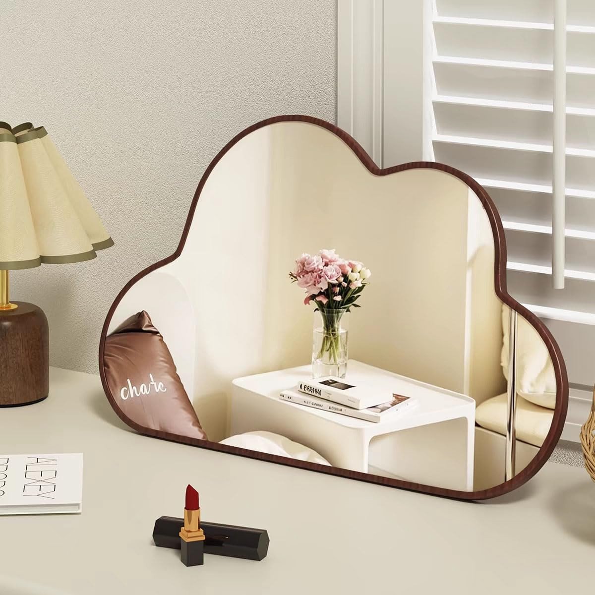 Omgoods - Houten Frame Taf spiegel, Volledige Lengte, Donkerbruin