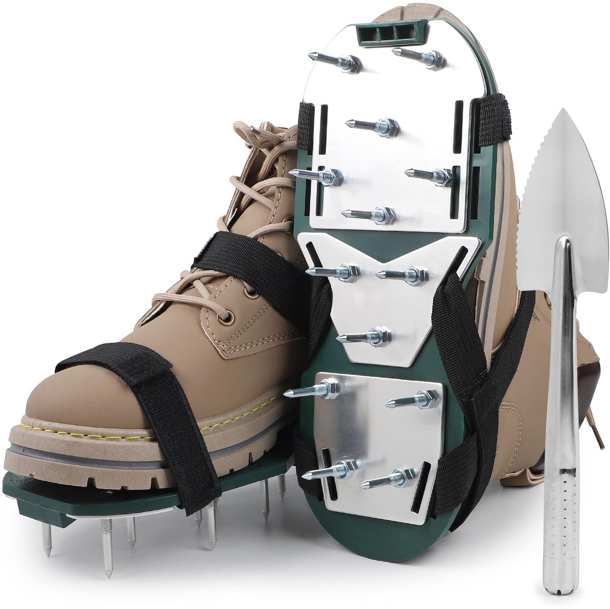 Omgoods - Manual Lawn Aerator met Velcro en Spatula