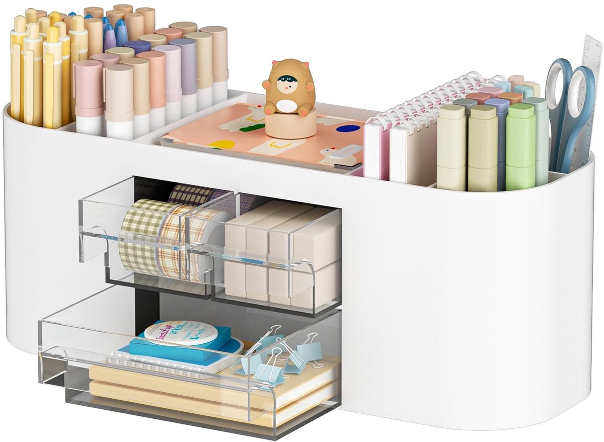 Omgoods - Multifunctionele Bureau Organizer met 3 Lades en 7 Compartimenten