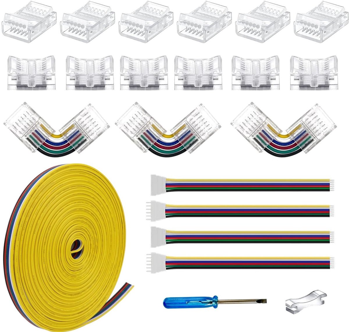Omgoods - LED Connector Kit voor 12mm 6PIN RGBWW LED Strip