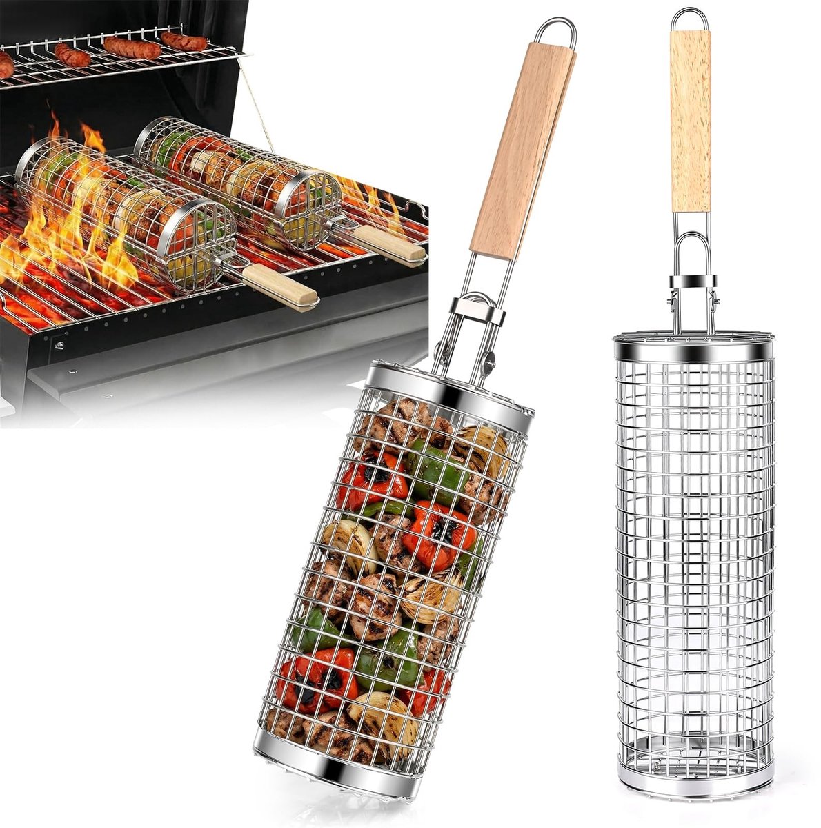 Omgoods - RVS Grillmand voor Groenten