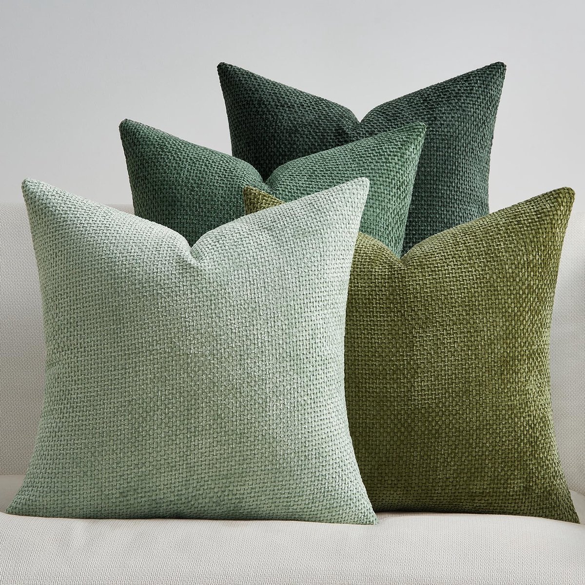 Omgoods - Set van 4 Chenille Kussenhoezen 45 x 45 cm