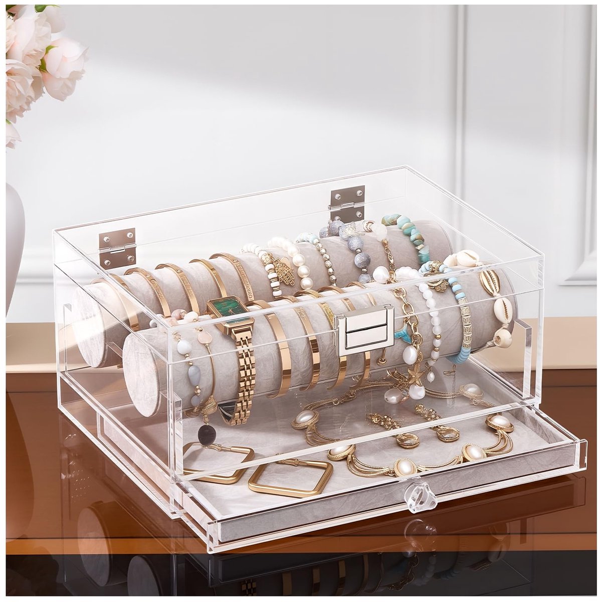 Omgoods - Acryl Armband Organizer met Lade voor Sieraden