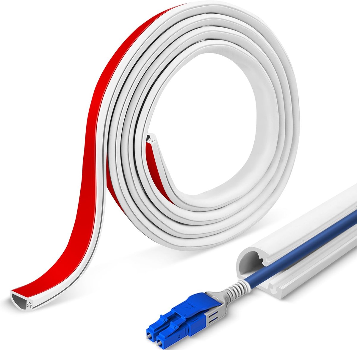 Omgoods - Zelfklevende Kabelgoot 6 m - Flexibele PVC Kabelbescherming in Wit