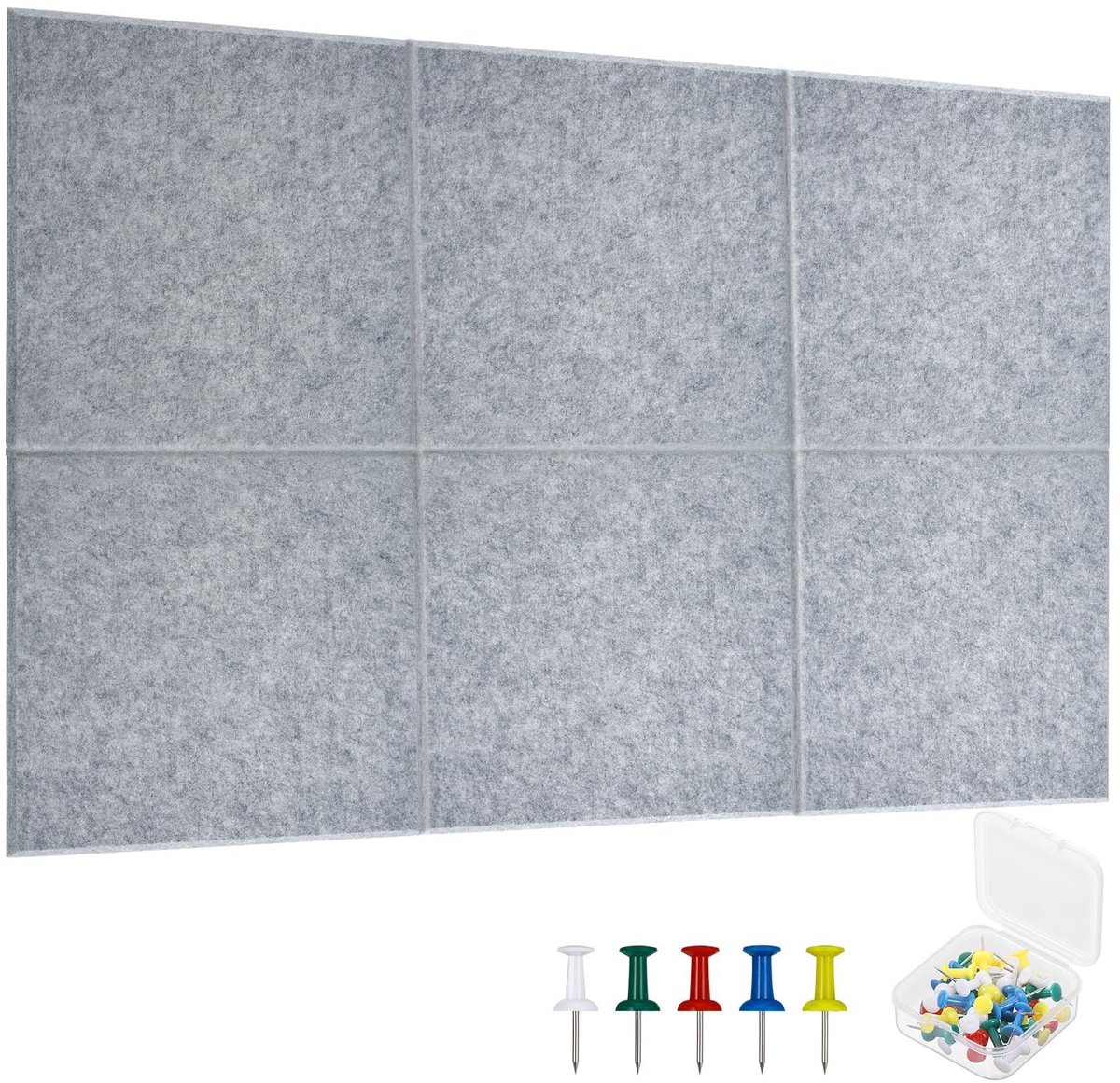 Omgoods - Felt Wall Tiles - 6 Stuks Zelfklevende Vilttegels voor Decoratie