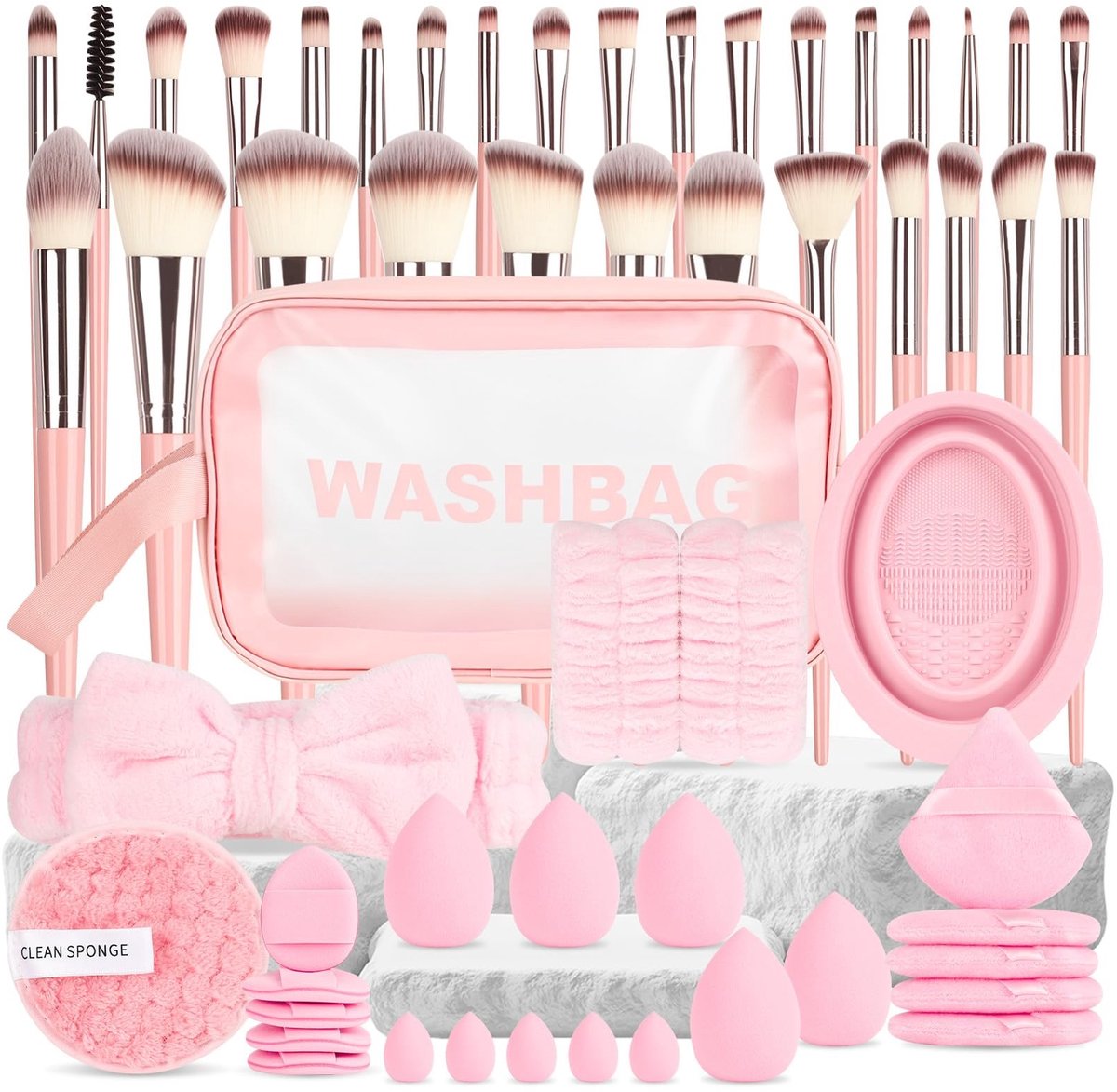 Omgoods - 56-delige Make-up Borstel Set voor Foundation en Oogschaduw
