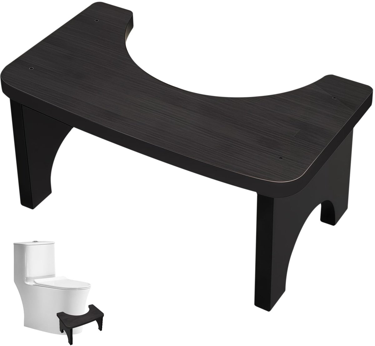 Omgoods- WC-Toiletkruk Houten - Ergonomische Toiletkruk - Antislip Kruk - Voor Volwassenen/Kinderen - 37 x 20 x 17 cm - Verbeterde Stoelgang