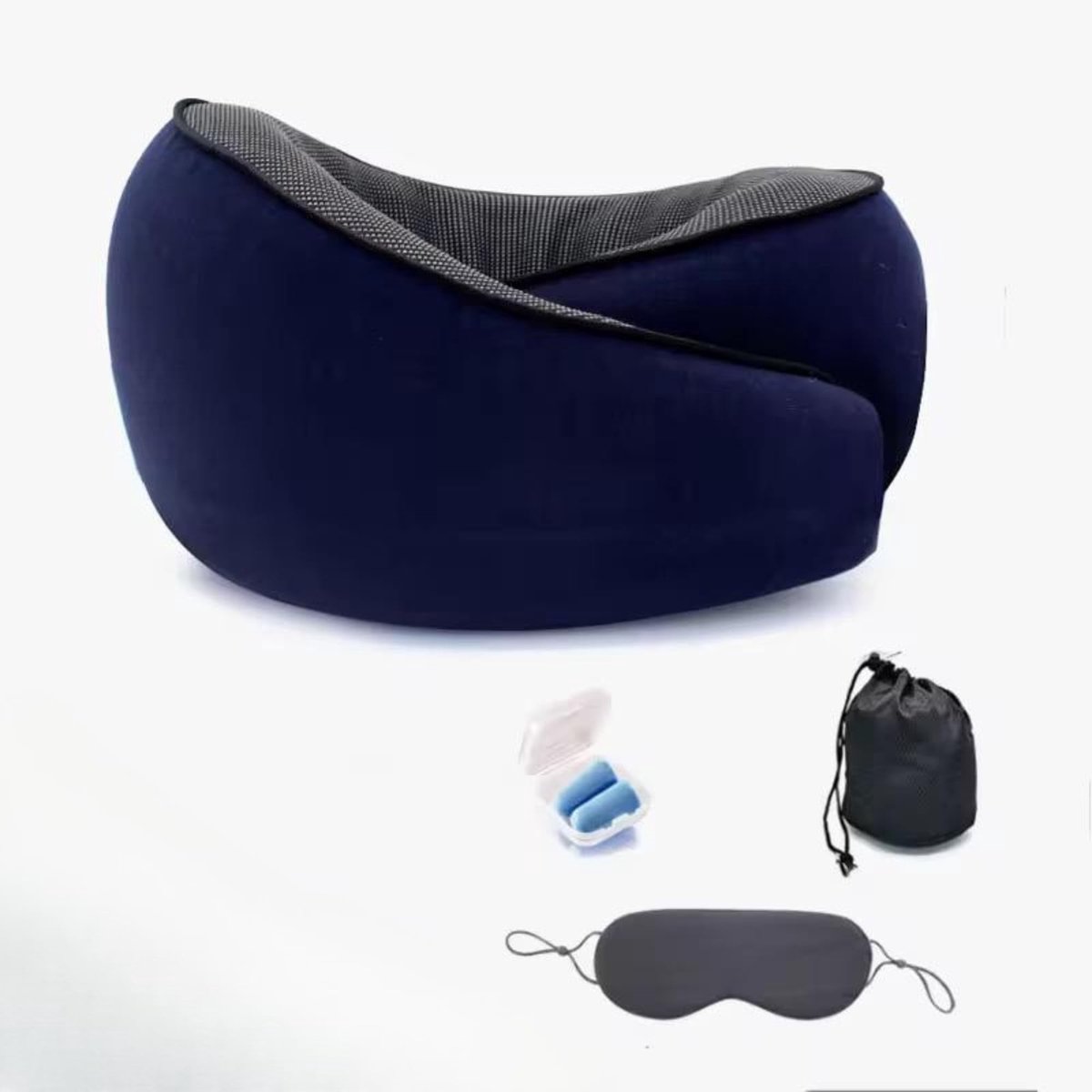 Omgoods - Ergonomisch Reiskussen van Geheugenfoam met Oogmasker