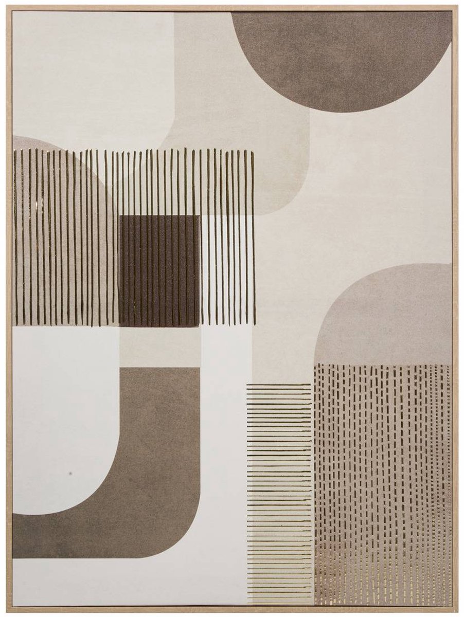 Ingelijst schilderij met gedrukte gouden geometrische motieven XENA
