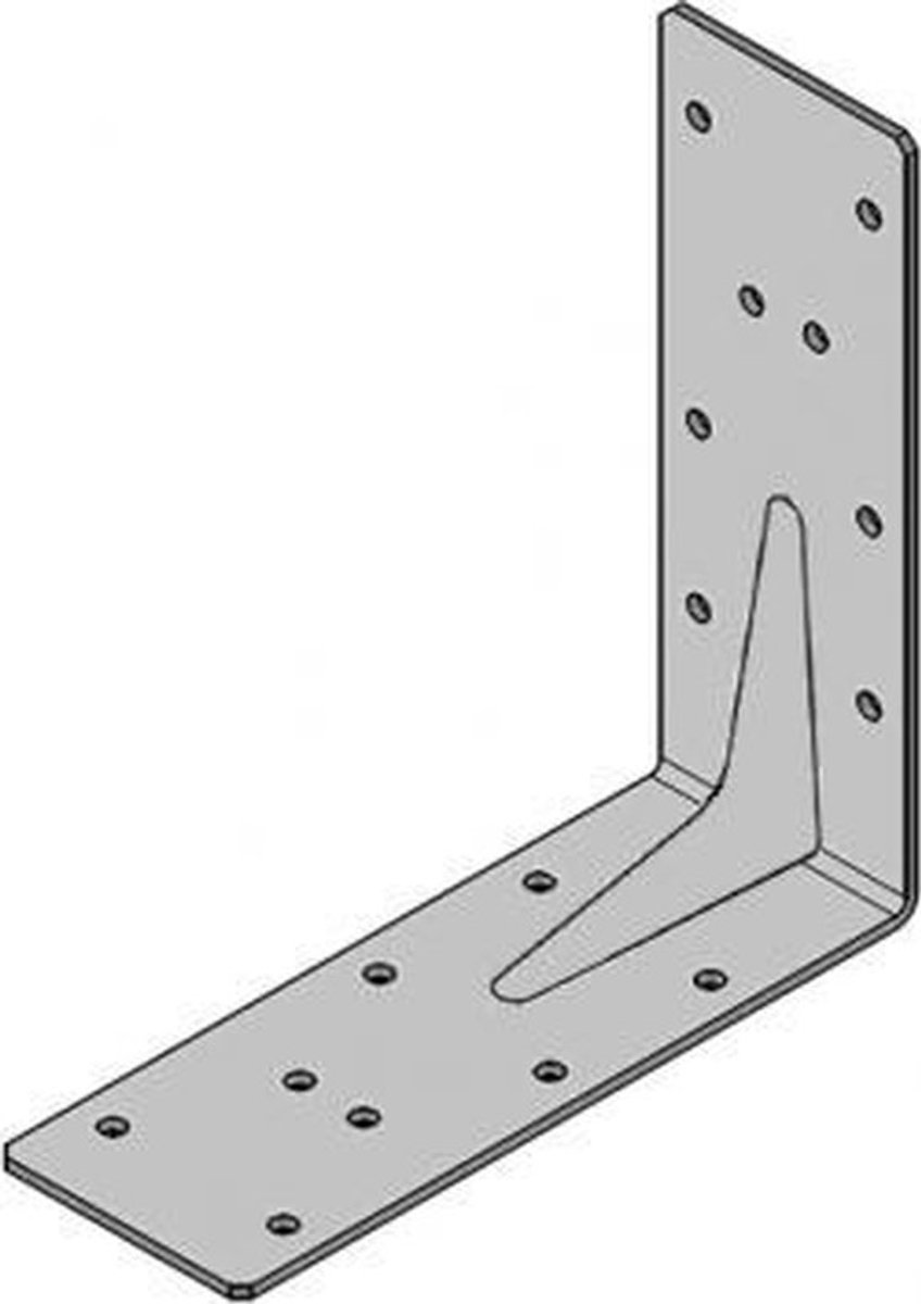 BAT - hoekanker met ril - 46mm x 125mm x 125mm - sendzimir verzinkt (prijs per 25 stuks)