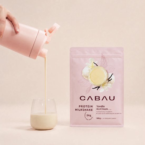 Cabau - Protein Milkshake - Vanilla Ice Cream - Romige Eiwitshake met 24 g Eiwit & Slechts 115 Kcal - Ondersteunt Spiergroei, Spierherstel & Vetverbranding - Gezonde Shake voor Vrouwen - Snel & Makkelijk te Bereiden - 500 g (16 Shakes) van Cabau — afbeelding 2