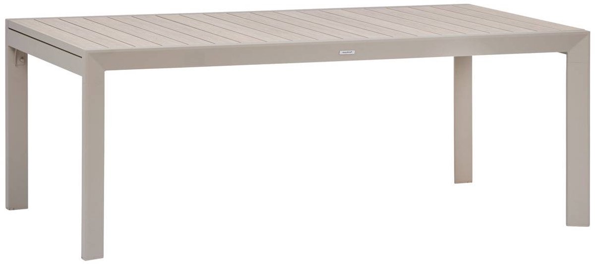 Uitschuifbare tuintafel voor 12 personen van aluminium met houtlook ÉVASION