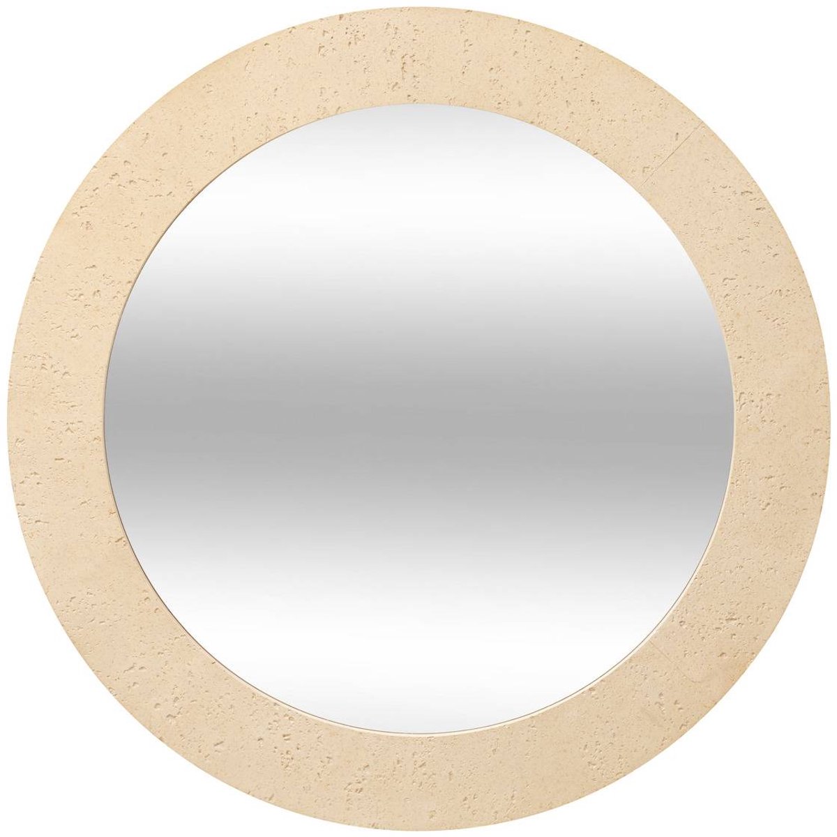 Ronde wandspiegel met travertineffect ANAYA