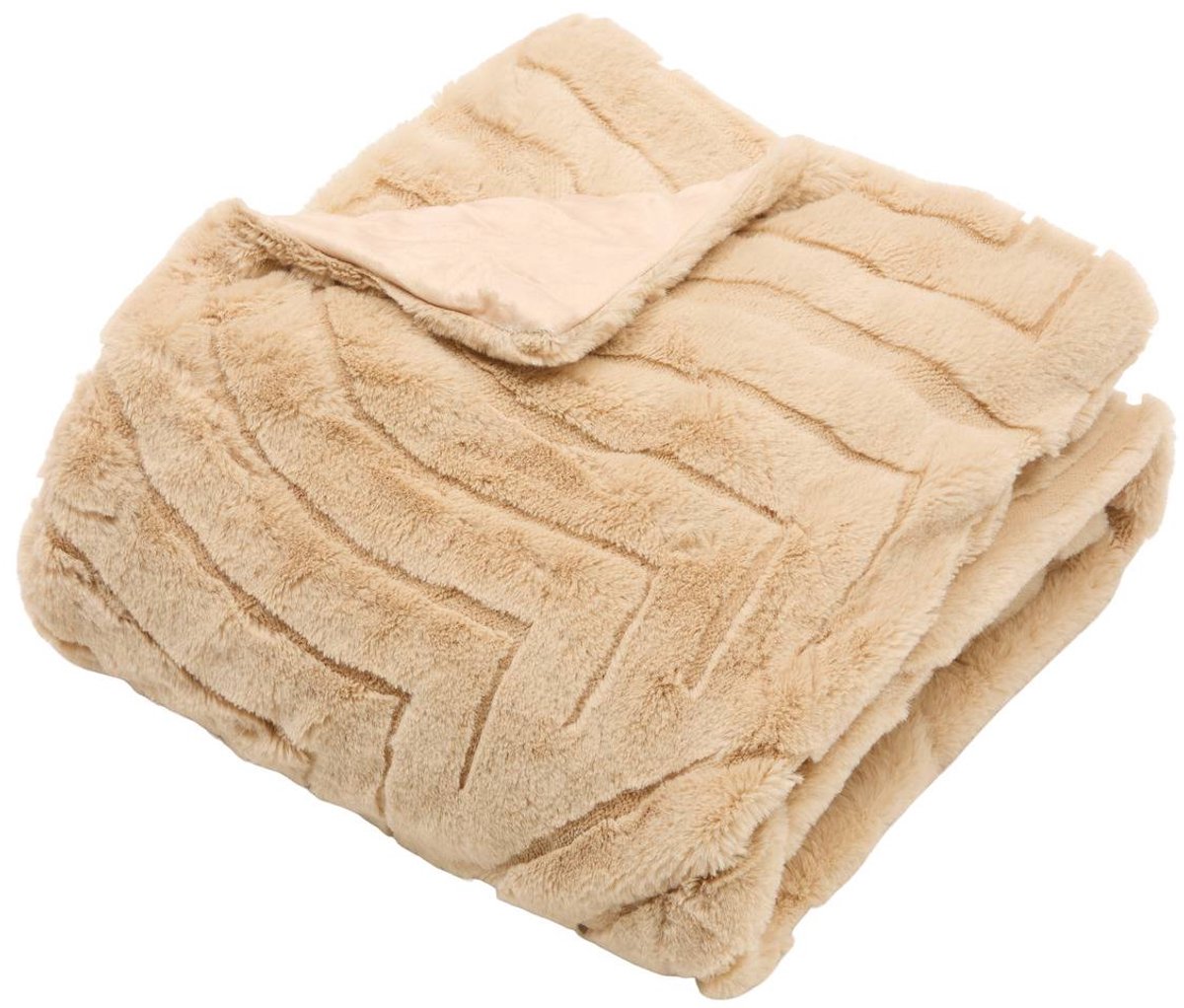 Plaid Arka 120x160cm effet fausse fourrure beige