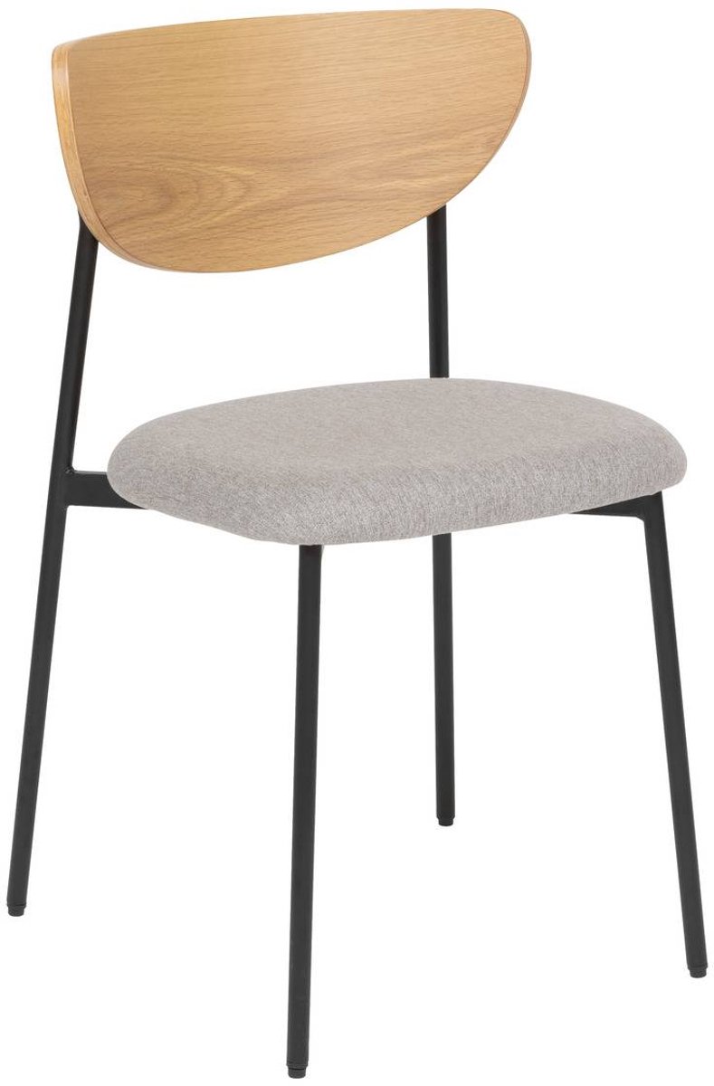 Set van 2 JAISA-bureaustoelen met eikenhouten rugleuning