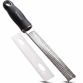 HI NATURE™ Premium Rasp zester - Handrasp lang- Citroenrasp - Kaasrasp - Gemberrasp - Knoflookrasp | Roestvrij staal Zwart