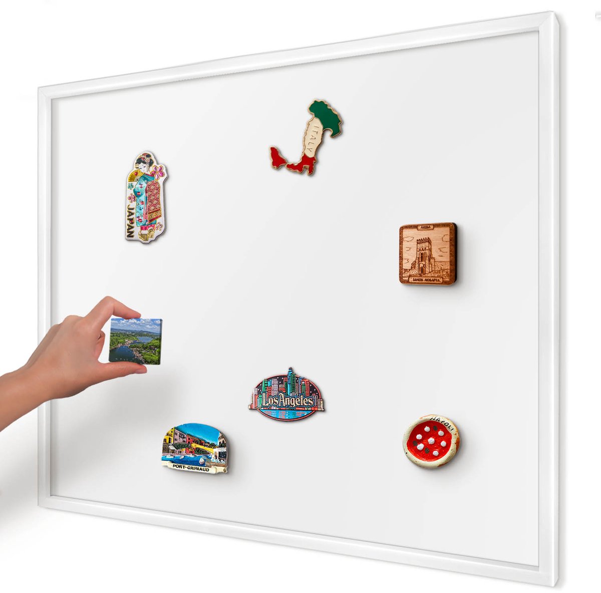 Artprintcave Wit Magneetbord mit Witte Lijst - 80x60 cm - Zuiver Wit Notitiebord - Minimalist Magnetisch Bord - Achtergronden En Patronen