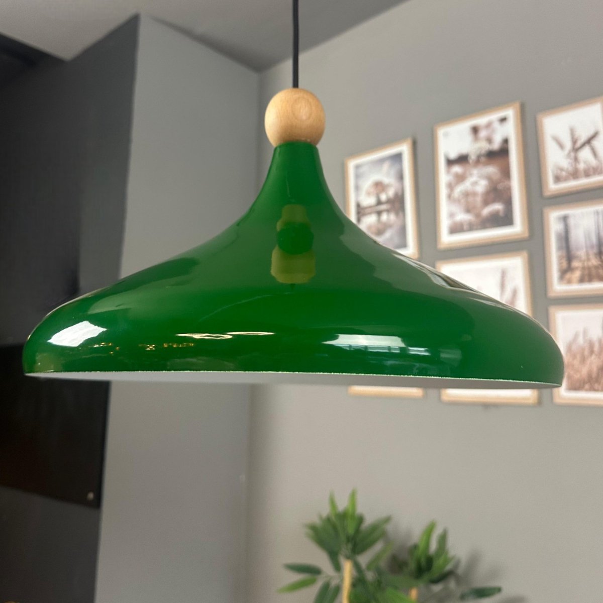 Bamyum Champion hanglamp, industriële Modern stijl, Ø35 cm, groen metalen lamp