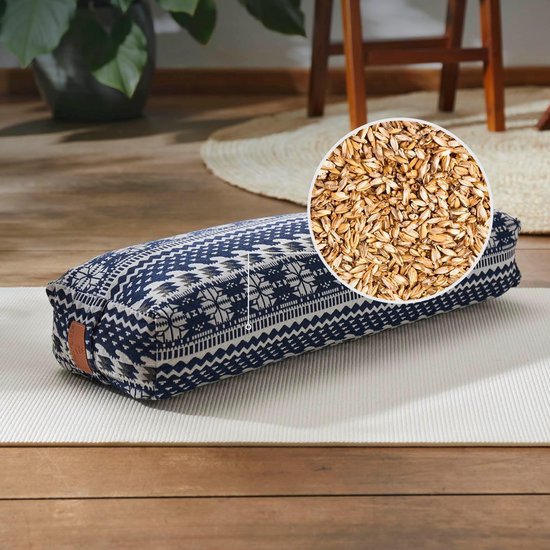 Hoekig Yoga Bolster - Meditatiekussen - Yogaoefeningen - Biologische Speltvulling - L67 cm - Stijl 1 — afbeelding 5