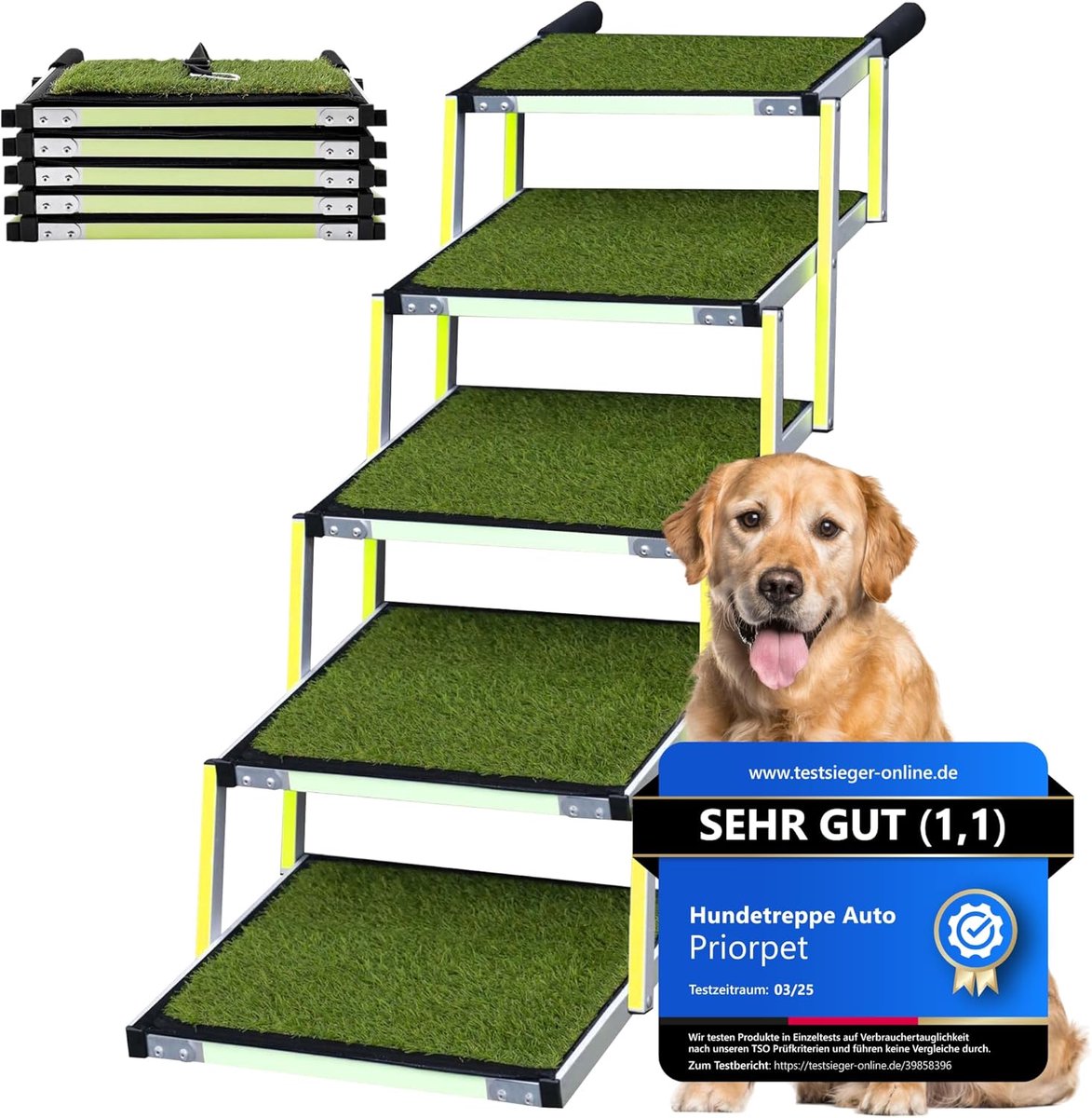 Hondentrap voor grote en kleine honden - Reflecterend - Kunstgras - Geschikt voor stadsauto's - ShopVlot