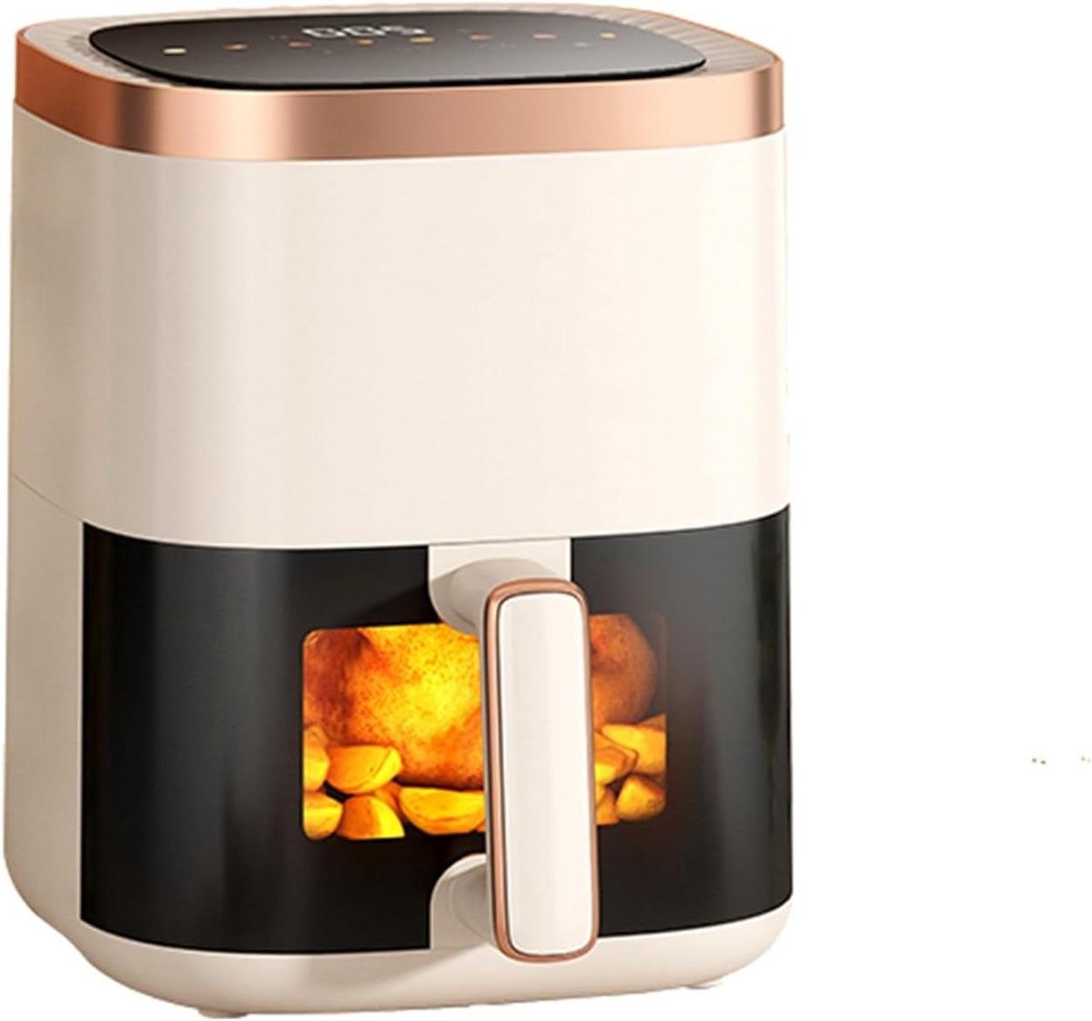 Luchtfriteuse - Heteluchtfriteuse Airfryer - Gezond Koken - Visueel Venster - 6L - Wit