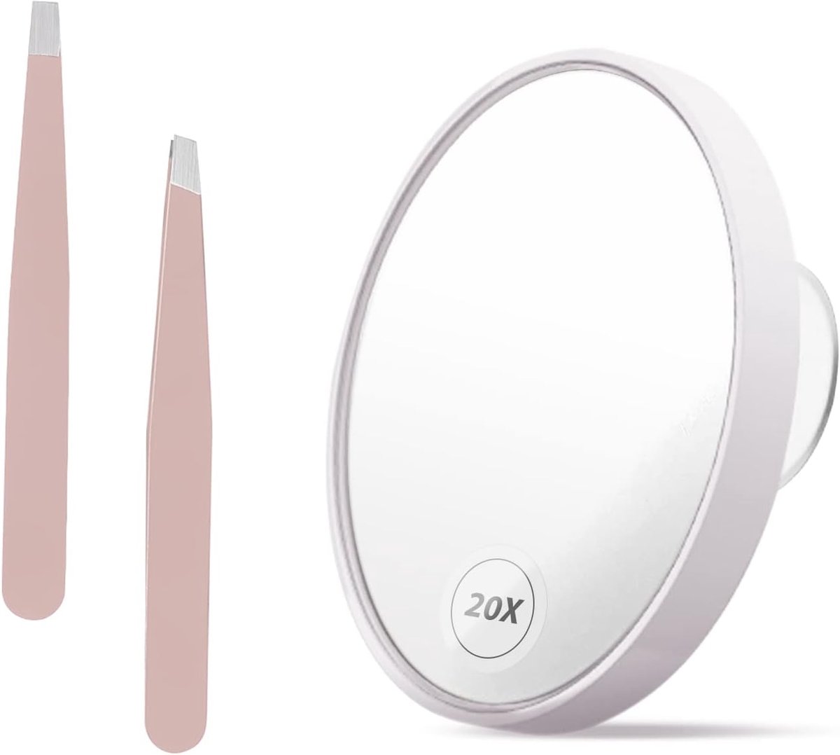 Make-up spiegel 20x vergroot - ronde uitvoering - met zuignap - ideaal voor precisie - ShopVlot