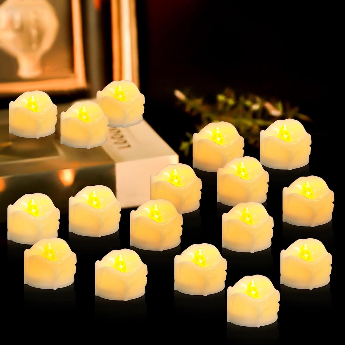 LED Theelichten 24pcs - Kristal Flameless Kaarsen - Veilig en Decoratief - Perfect voor Feestdagen - SnelShoppen