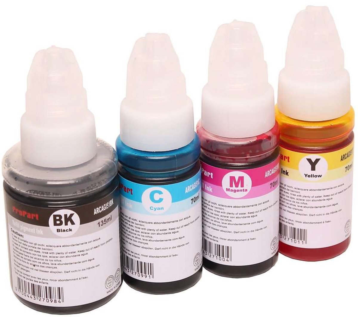 Canon GI-51 - Navulinkt Multipack 3-delig - 1x Cyaan, 1x Magenta, 1x Geel - Huismerk Compatible - Geschikt voor Canon G1520 Canon G1560 Canon G2520 Canon G2560 Canon G3520 Canon G3560 Canon Pixma G 1520 Canon Pixma G 1530 Canon Pixma G 1560