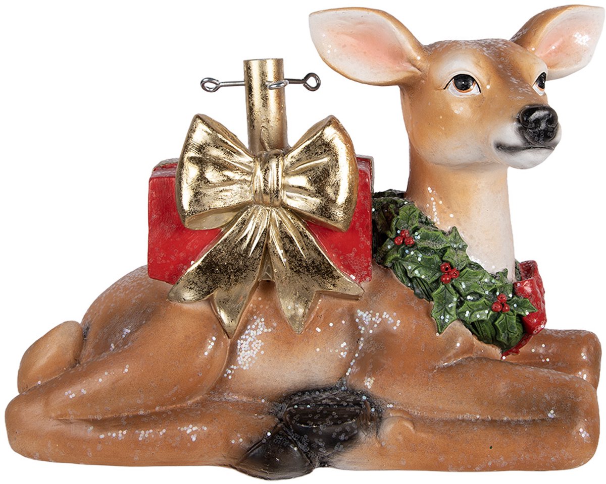 Clayre & Eef Kerstboom Standaard Hert 57x25x39 cm Bruin Kunststof