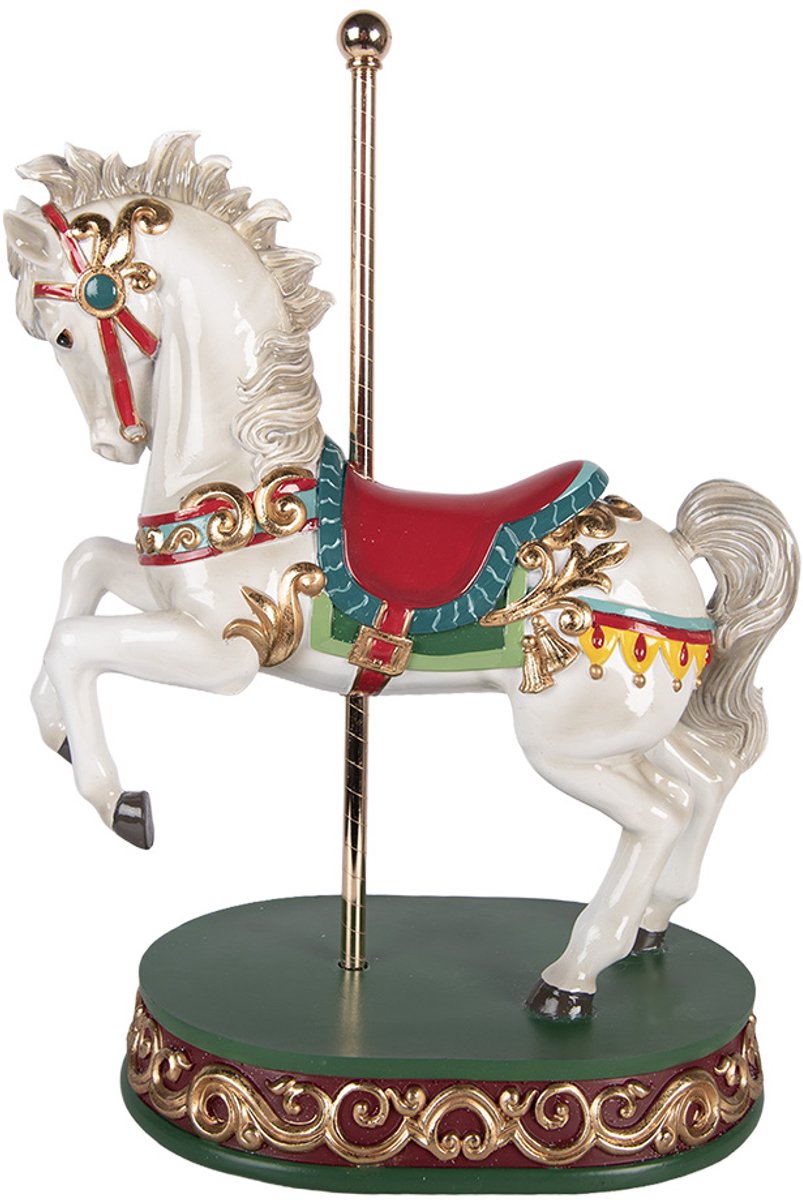 Clayre & Eef Decoratie Beeld Paard 30x19x40 cm Wit Kunststof