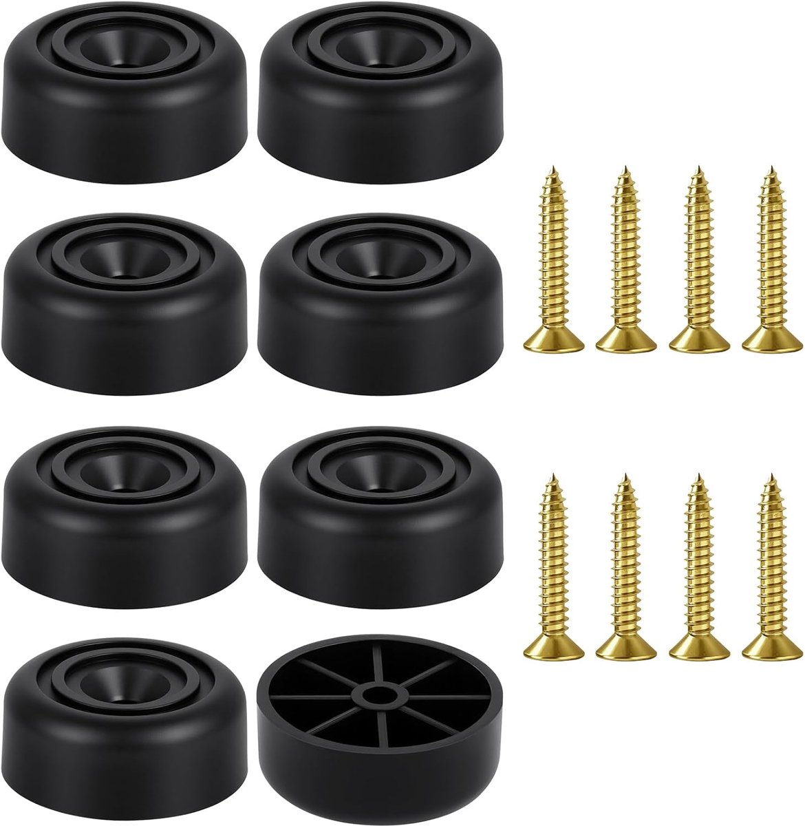 SnelShoppen - Rubber Voeten voor Meubels, 8 Stuks Antislip Voetdoppen, Kunststof Meubelpoten met 8 Schroeven, 33 x 13 mm voor Tuinmeubels, Stoelen, Ta