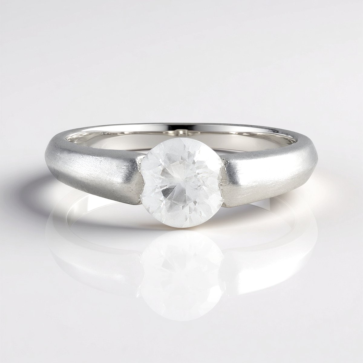 Cavill - Elegante dames ring - 925 sterling zilver met platina coating - 1,613 ct ronde briljant geslepen zirkoon - Glinsterend & tijdloos