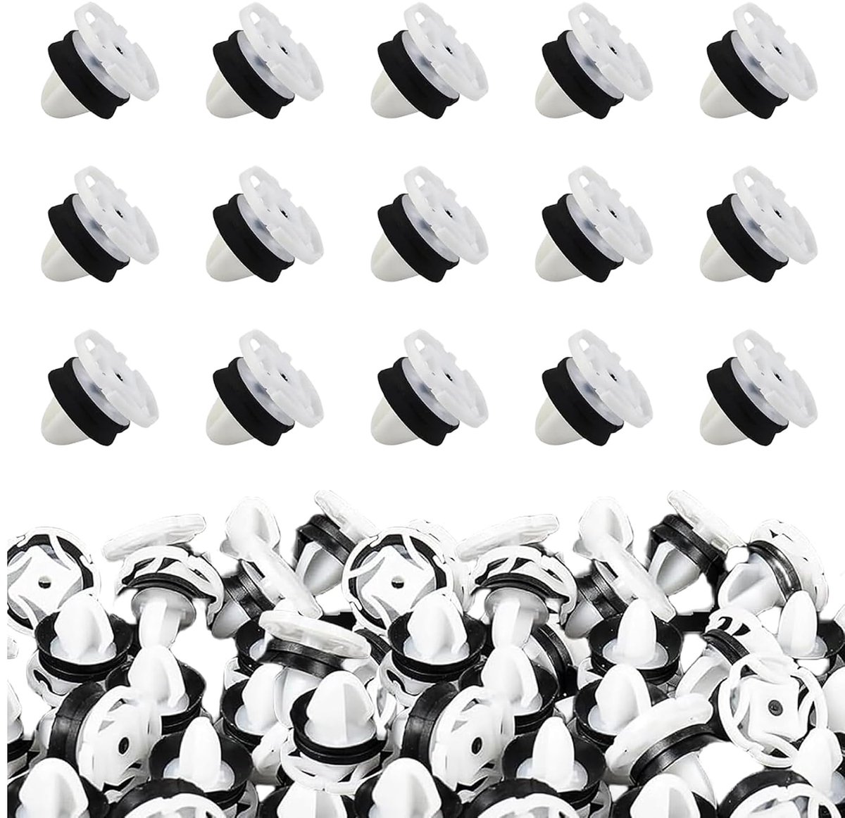 SnelShoppen - 50 Stuks Deurtrim Clips, Universele Auto Montageclips, Wit, Hoogwaardige Kunststof, Interieur Clips, Voor Peugeot 308, Citroen DS4, Re-N