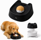 ZVD Likbak voor honden met rollende bal – Interactief likspeelgoed met zuignap – Slow-feeder likbak voor vloeibare traktaties – Geschikt voor kleine en middelgrote honden – Ondersteunt bij voedingssupplementen en angstverlichting – Zwart